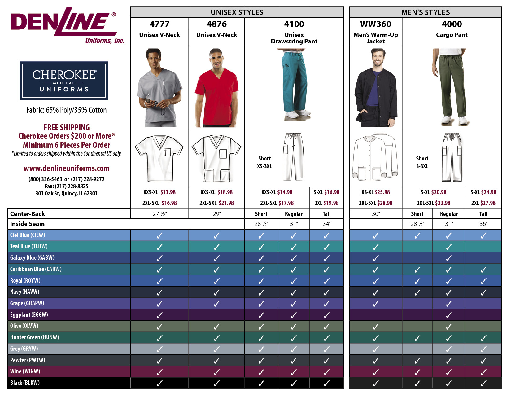 Cherokee Medical Scrubs Unisex and Men's Styles