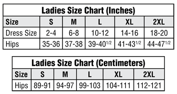 DL156 Ladies Short Length Lab Jackets (31.5") Size Charts