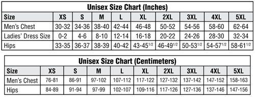 White Coat Size Chart